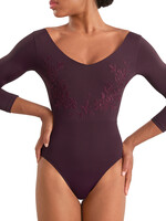 Mirella Adult Embroidered 3/4 Sleeve Leotard