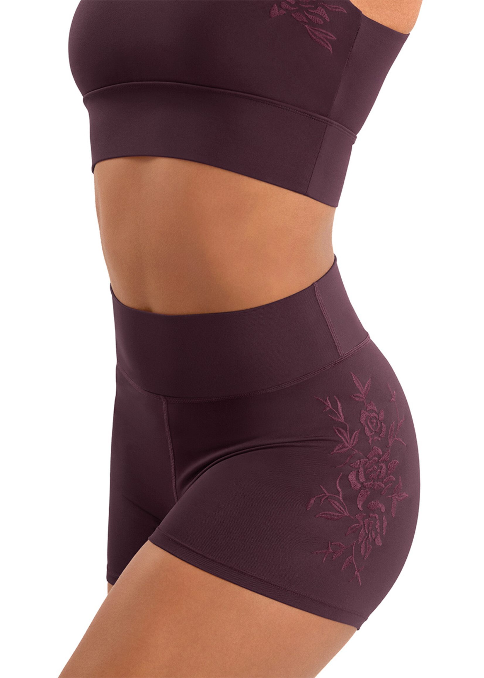 Mirella Adult Embroidered High Waist Shorts