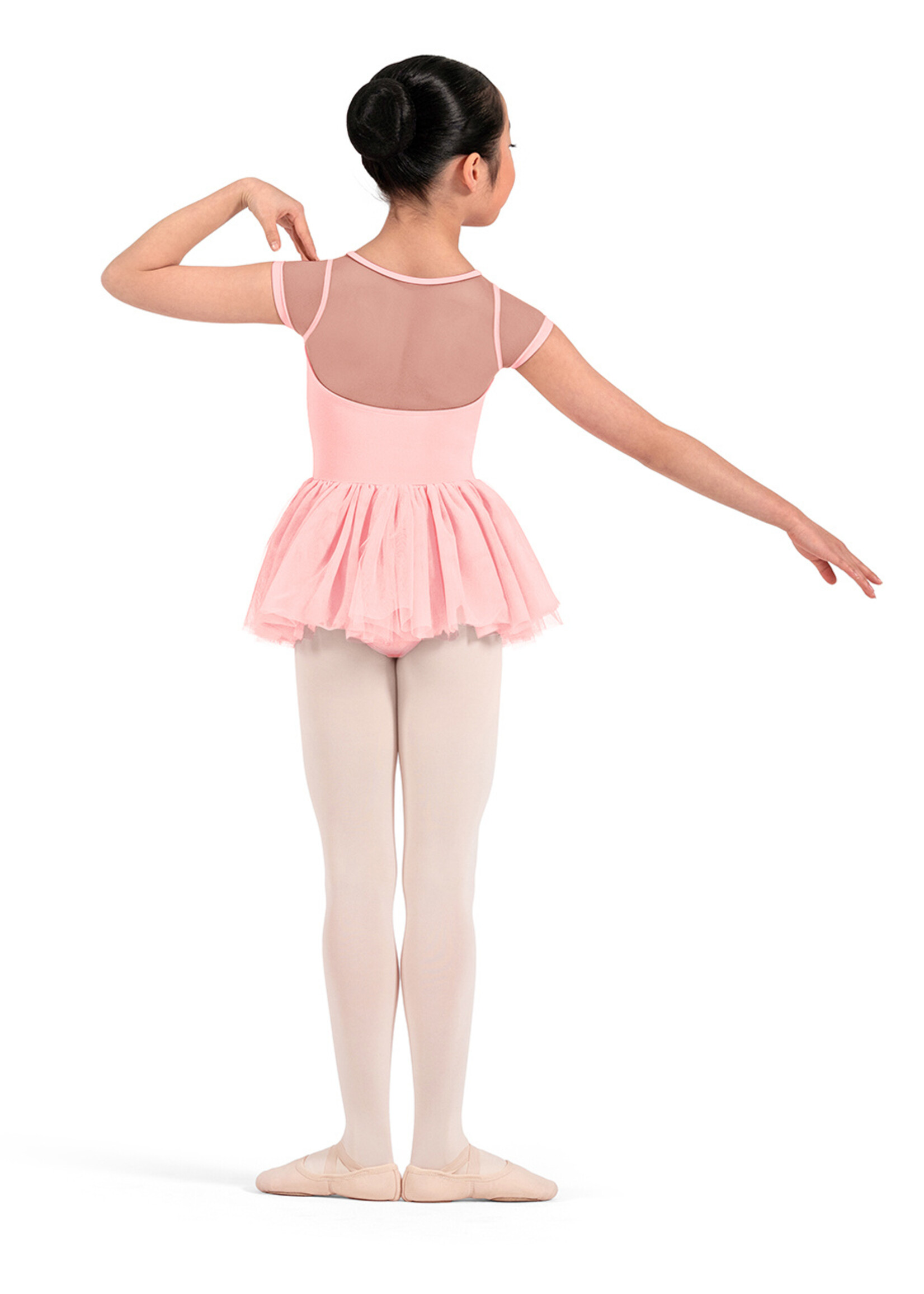 Mirella Child Mesh Cap Sleeve Tutu Dress