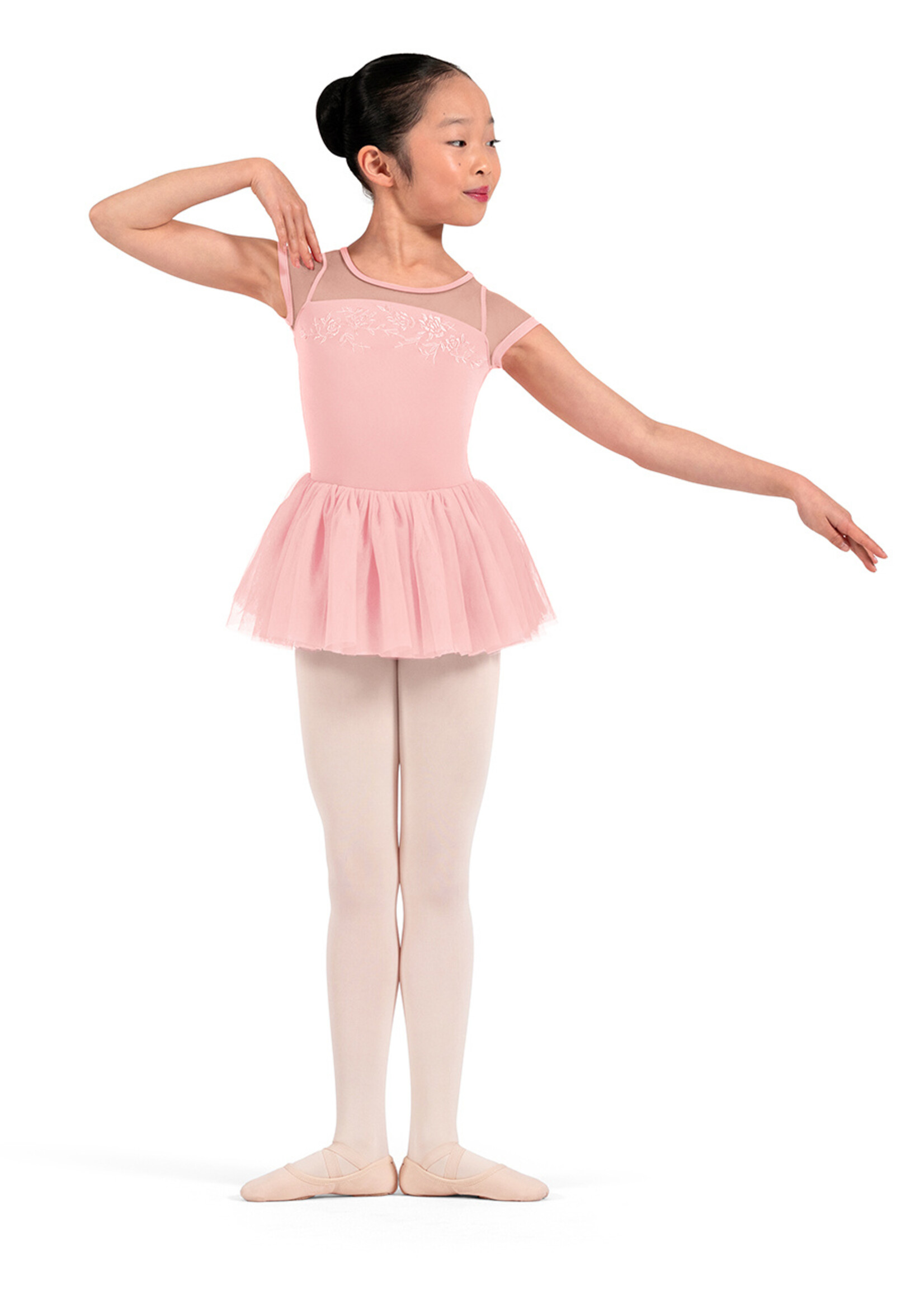 Mirella Child Mesh Cap Sleeve Tutu Dress
