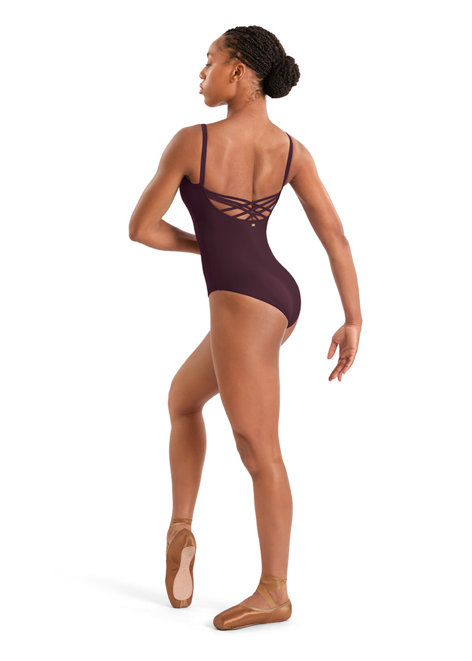 Mirella Adult Embroidered Cross Back Camisole Leotard