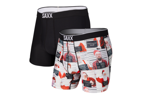 Saxx Volt Boxer Brief 2pk  Bad Santa/Black