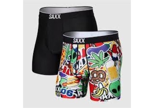 Saxx Volt Boxer Brief 2pk Party At Settlemeirs/Black