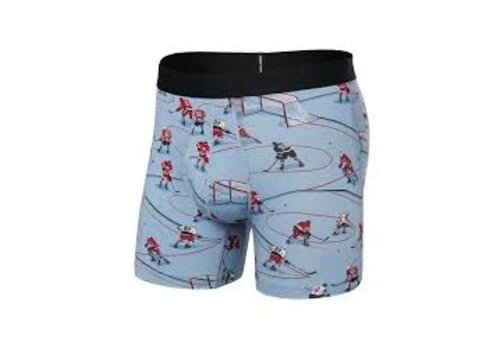 Saxx Droptemp Cooling Cotton Boxer Brief Fly Hockey Heros Dusty Blue(HOC)