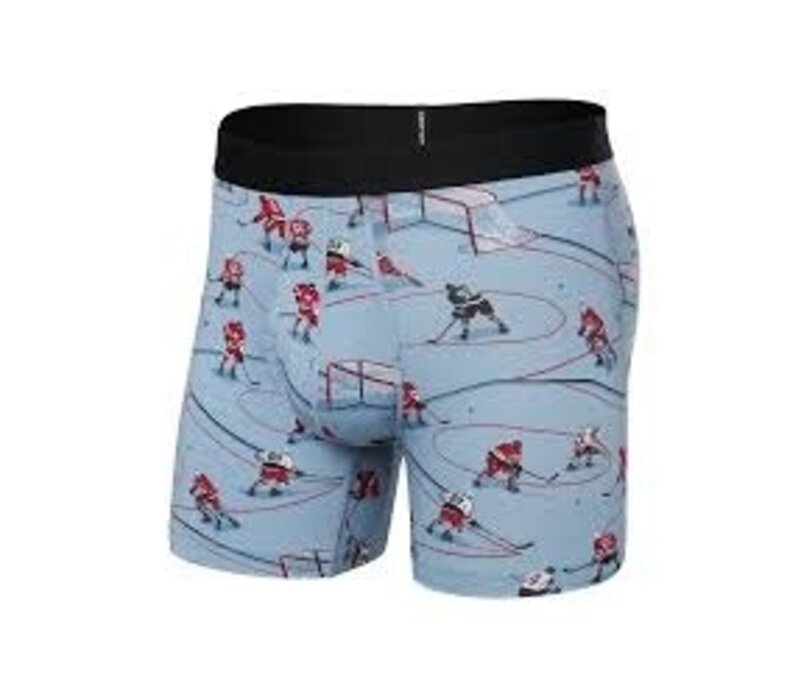 Droptemp Cooling Cotton Boxer Brief Fly Hockey Heros Dusty Blue(HOC)