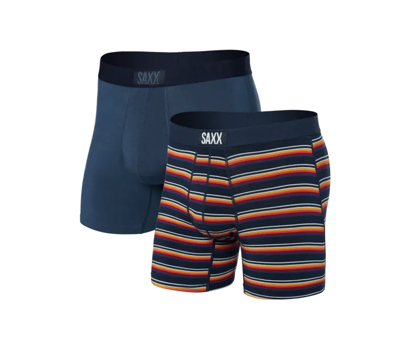 Vibe Boxer Brief 2pk Field Stripe Navy