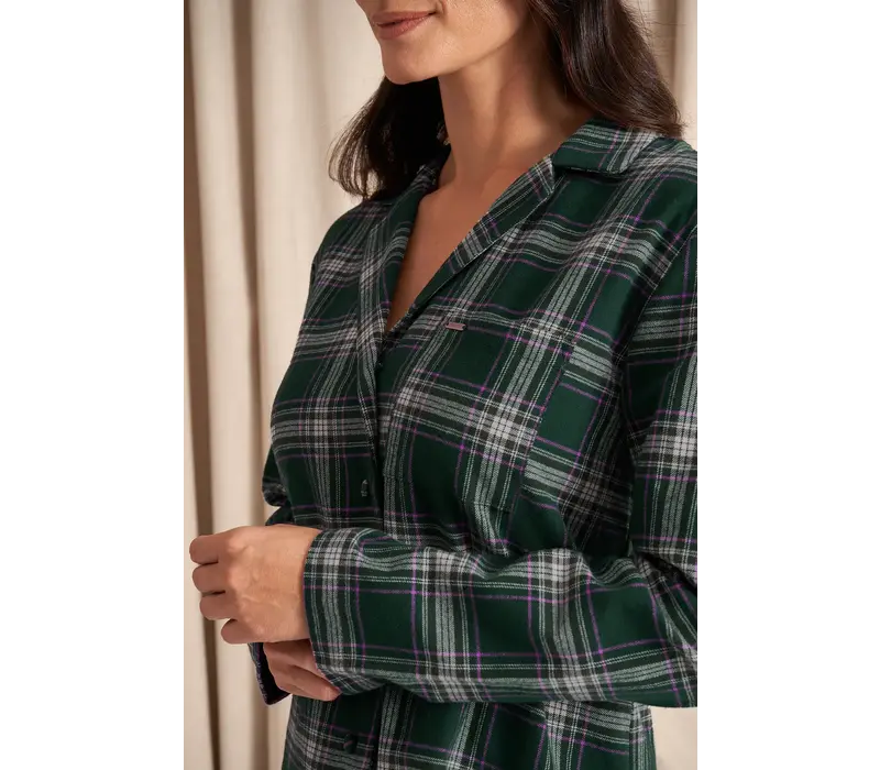 Pretty You London Plaid PJ Set Green