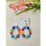 Canvas Jewelry Millefiori Glass Bead Teardrop Earrings