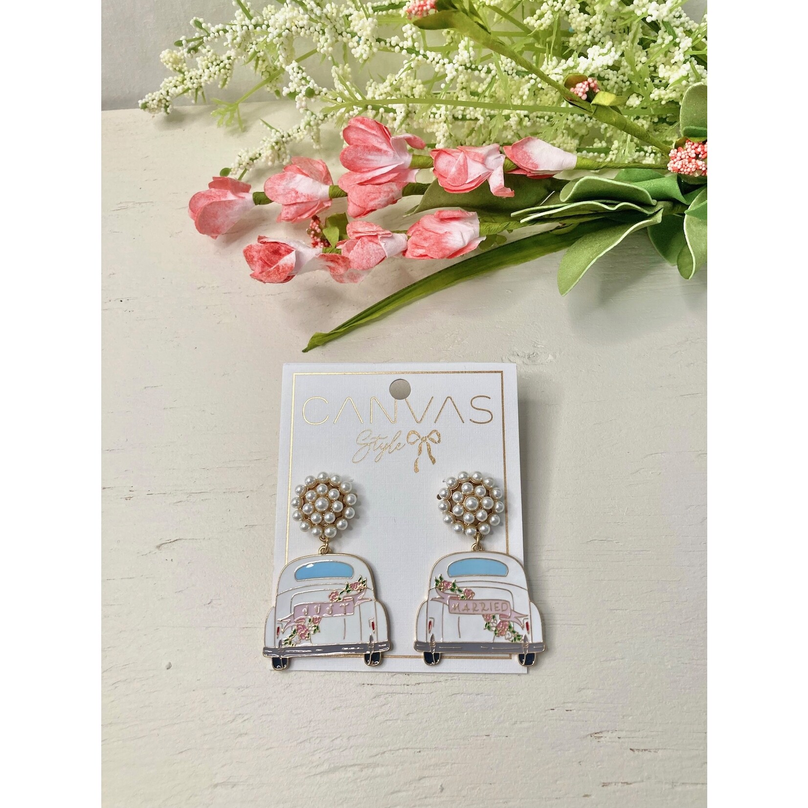 Canvas Jewelry Canvas Just Married Earrings