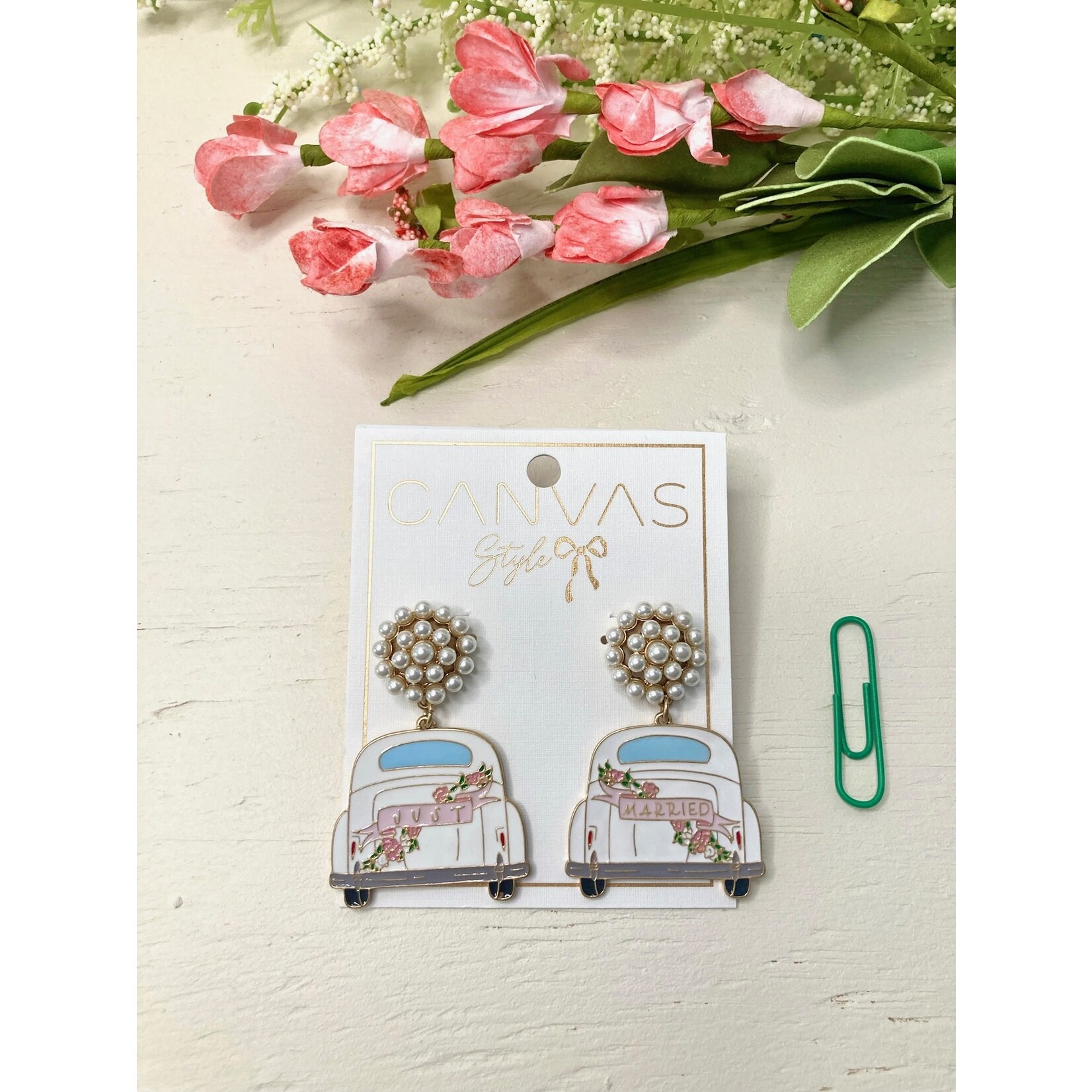 Canvas Jewelry Canvas Just Married Earrings