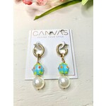 Canvas Jewelry Lampwork Drop Hoop