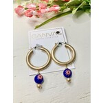 Canvas Jewelry Millefiori Glass Bead Drop Earrings
