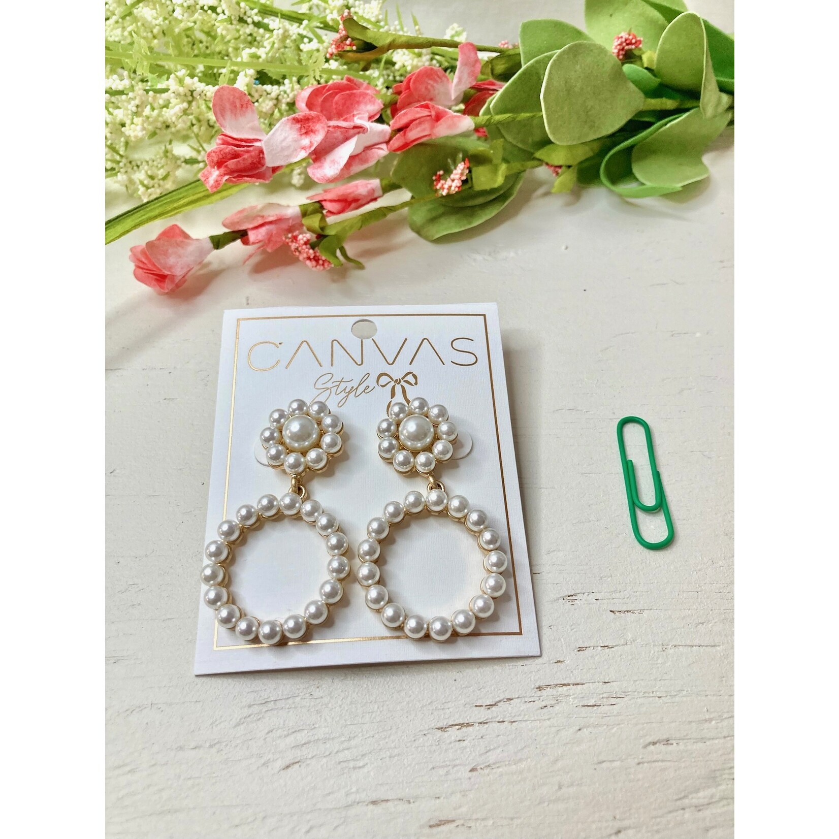 Canvas Jewelry Canvas Jill Pearl Drop Hoops