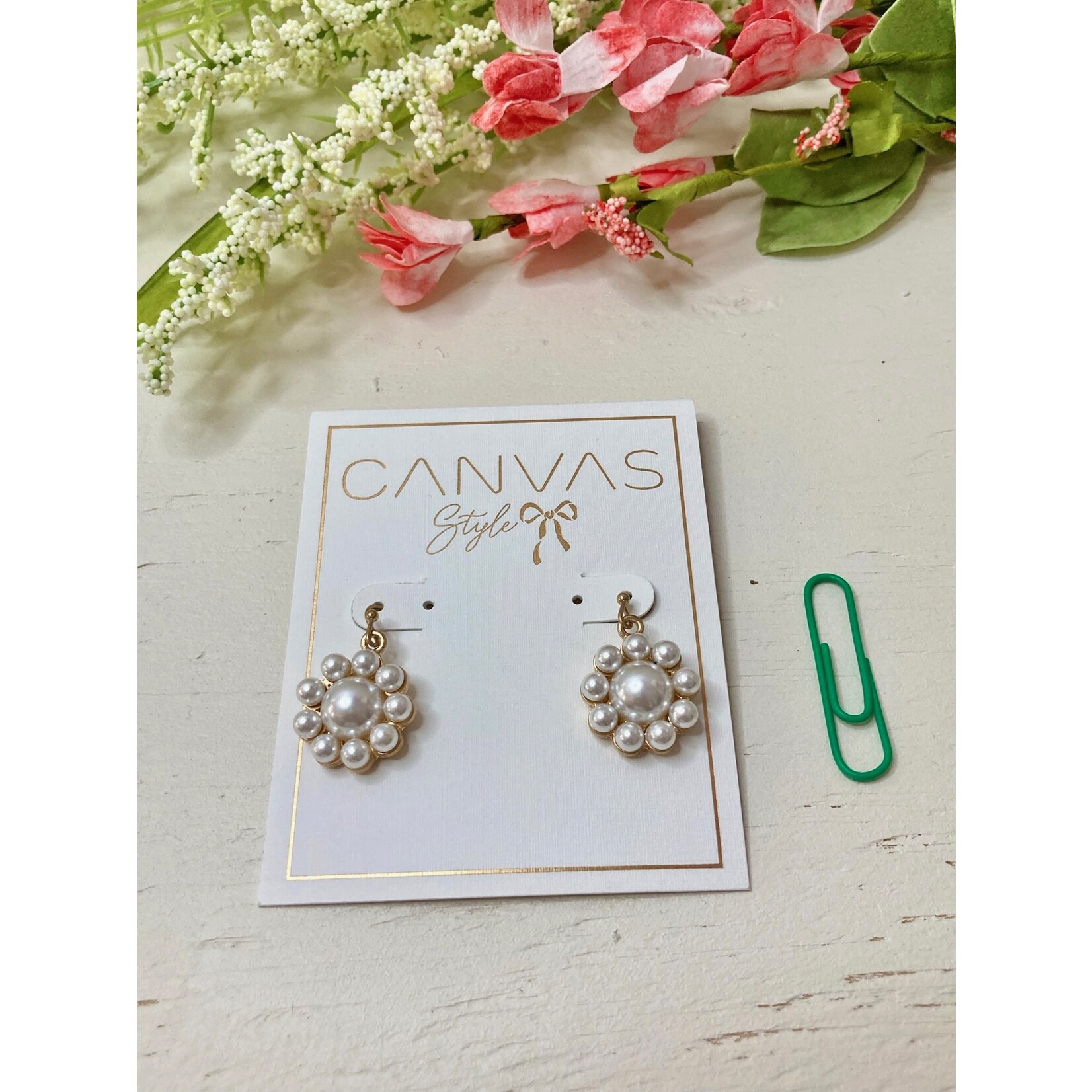 Canvas Jewelry Canvas Caine Pearl Flower Earrings
