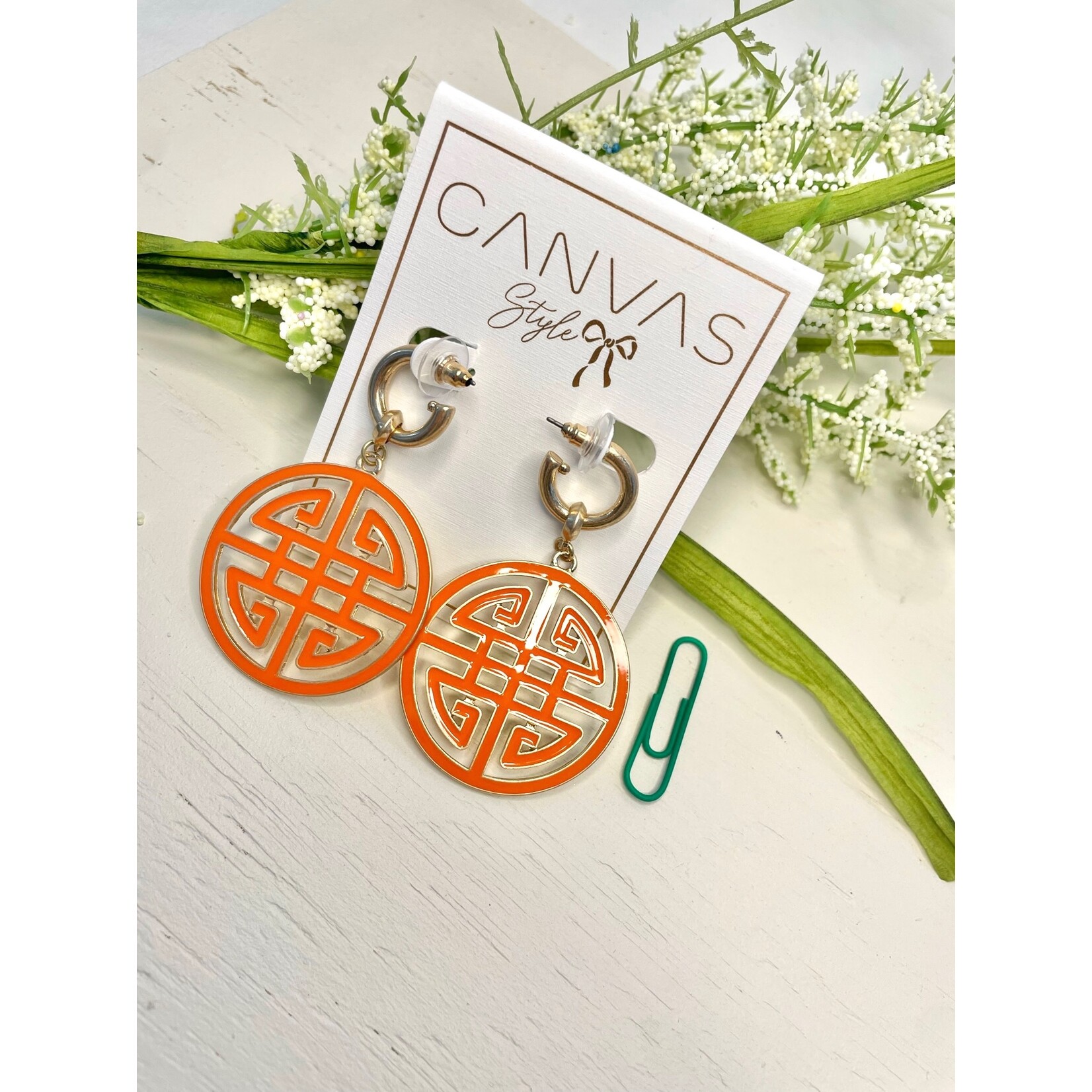 Canvas Jewelry Canvas Orange Game Day Earrings