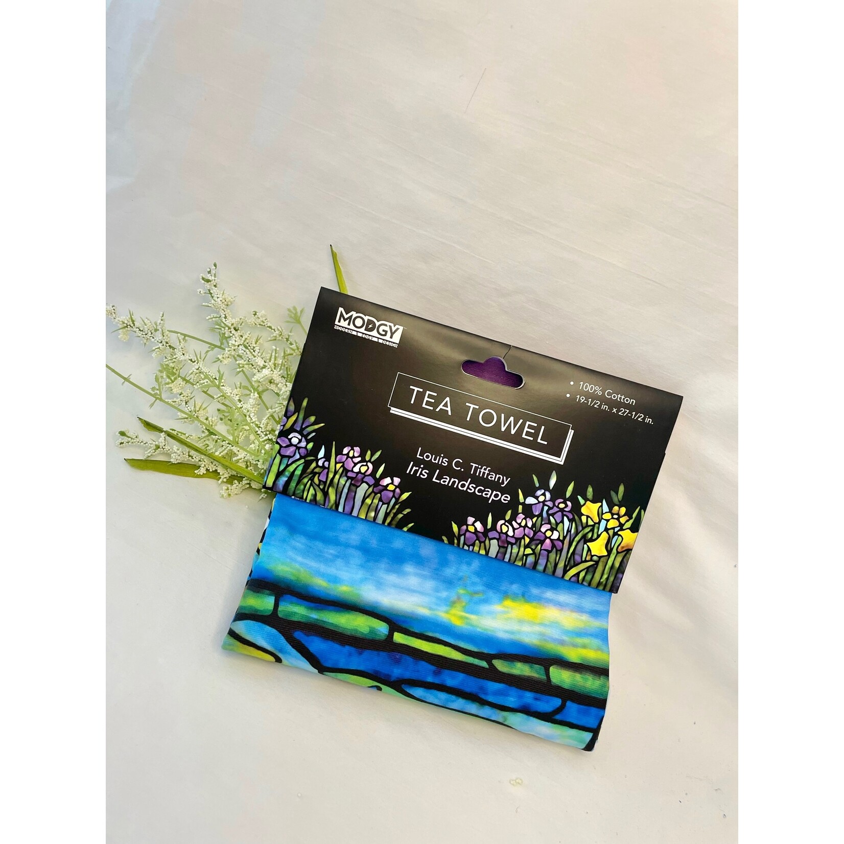 Modgy Louis C. Tiffany Iris Landscape Modgy Tea Towel