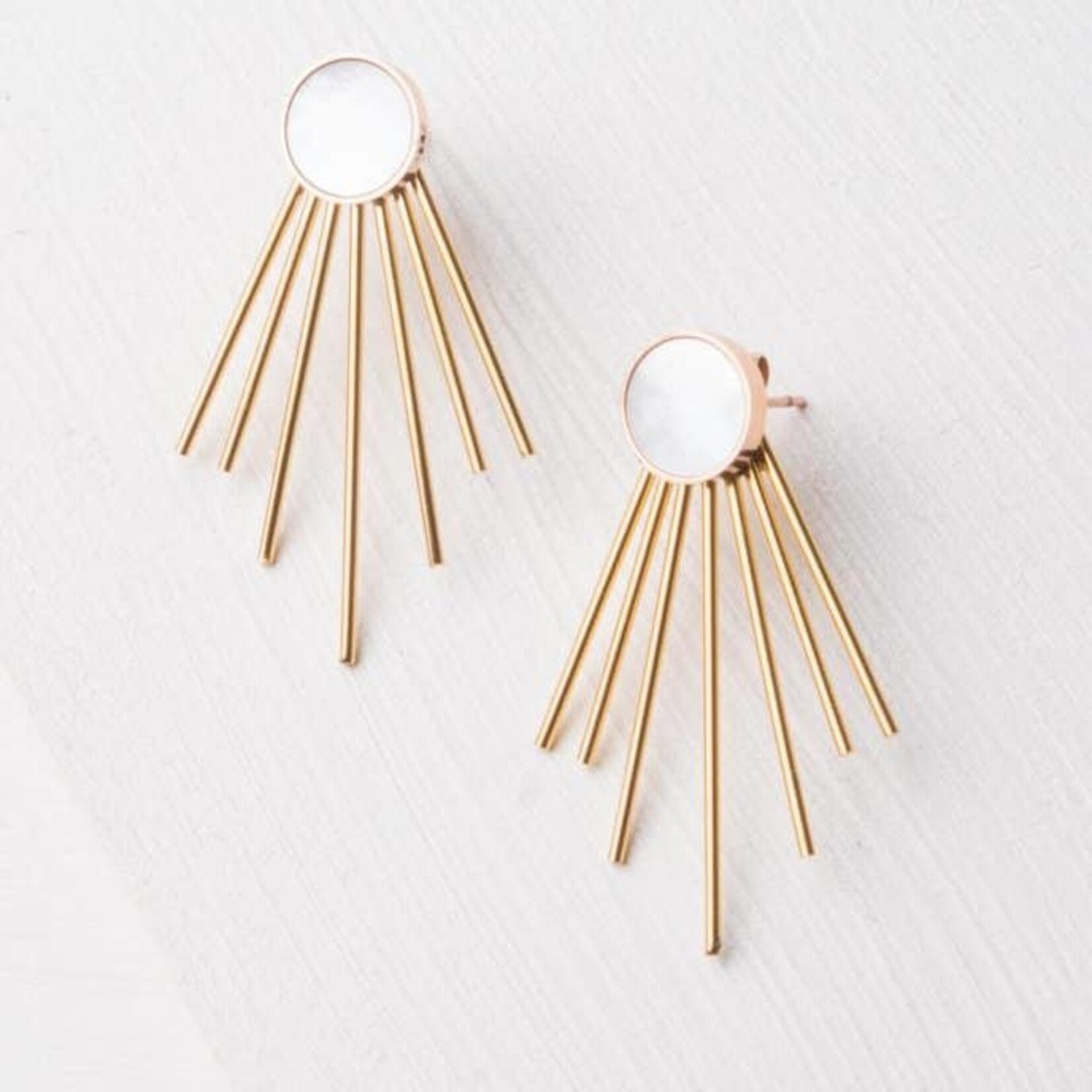 starfish Starfish Caroline Mother of Pearl Stud & Fringe Earrings