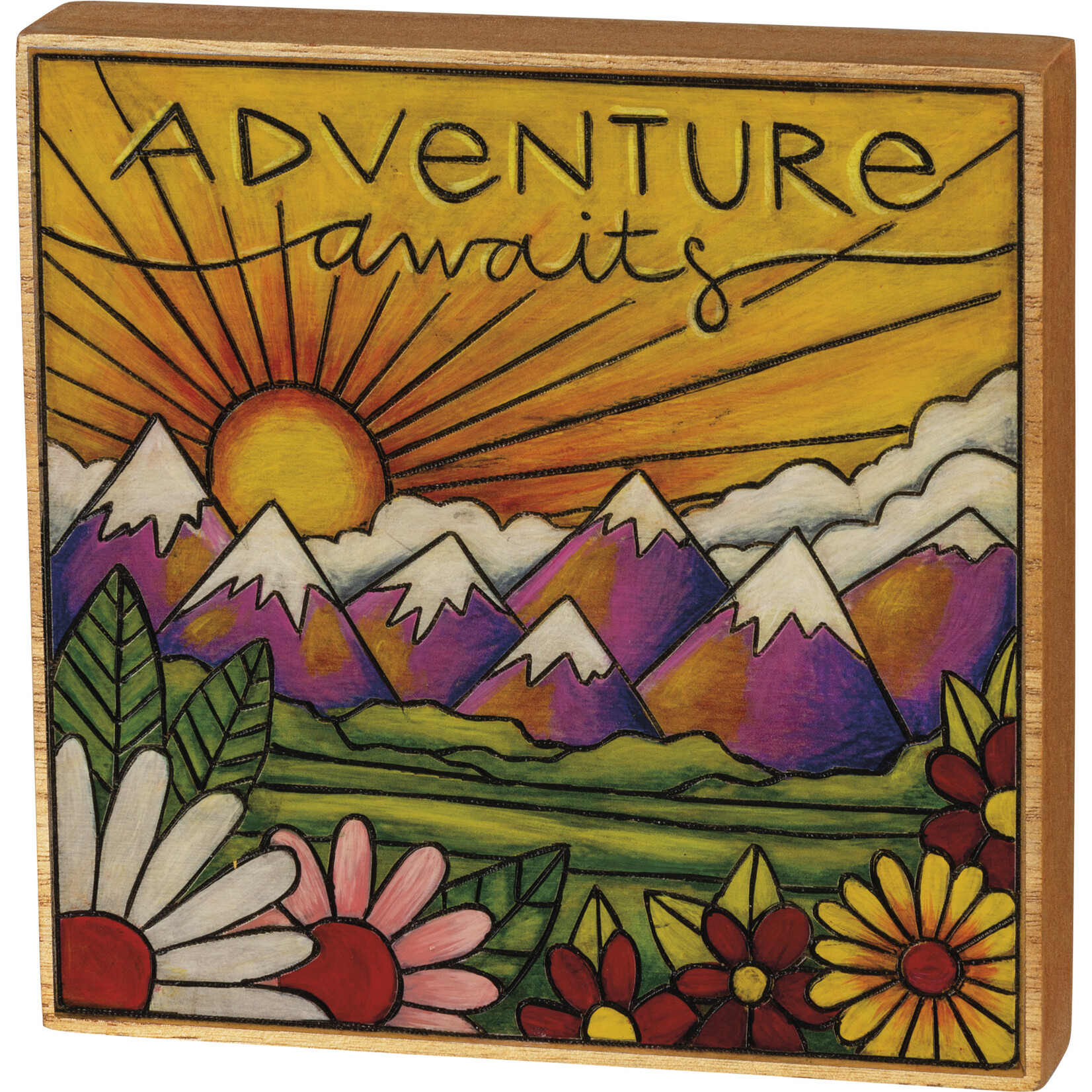 Primitives by Kathy Primitives by Kathy-Adventure Awaits Block Sign