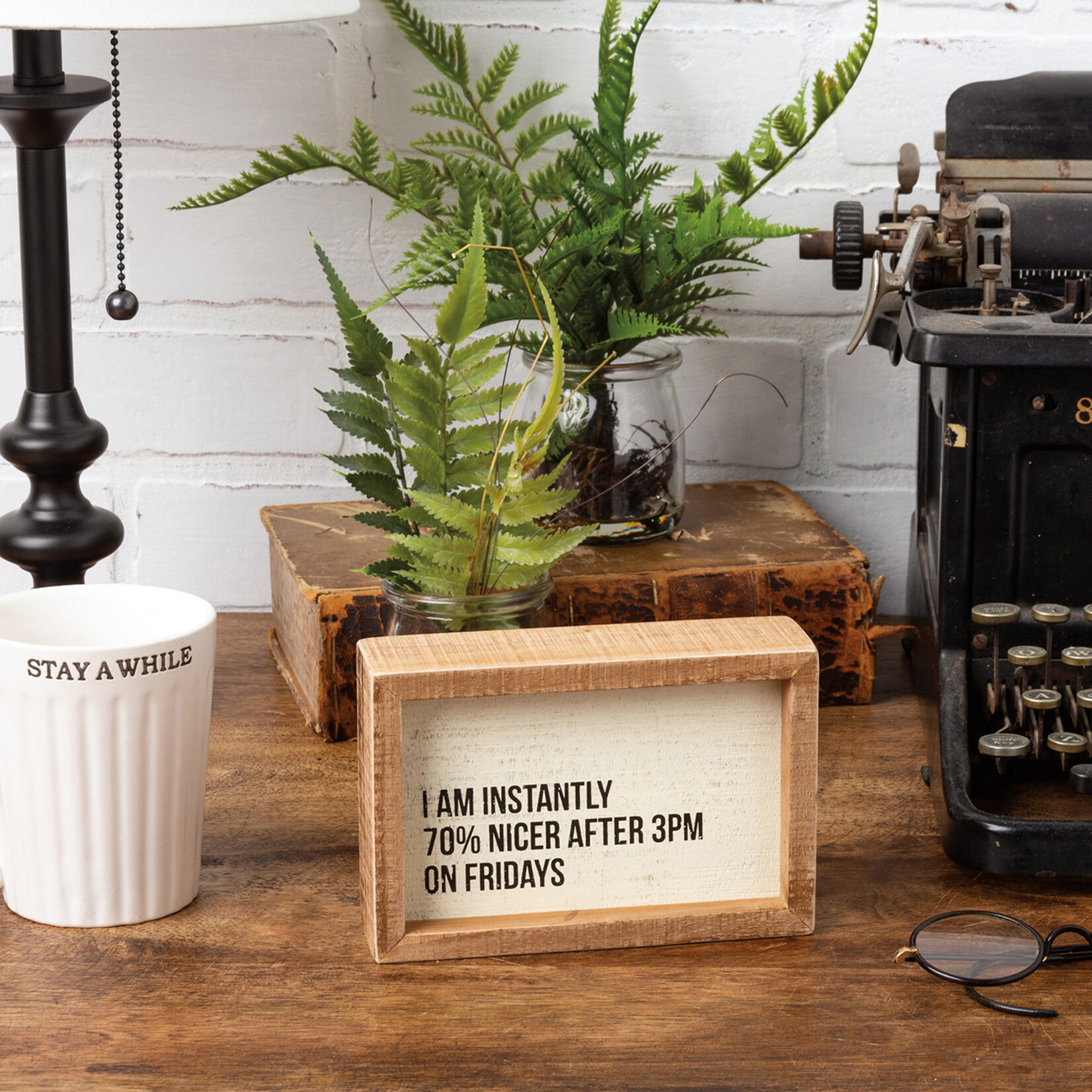 Primitives by Kathy Primitives by Kathy- Nicer After 3PM Inset Box Sign