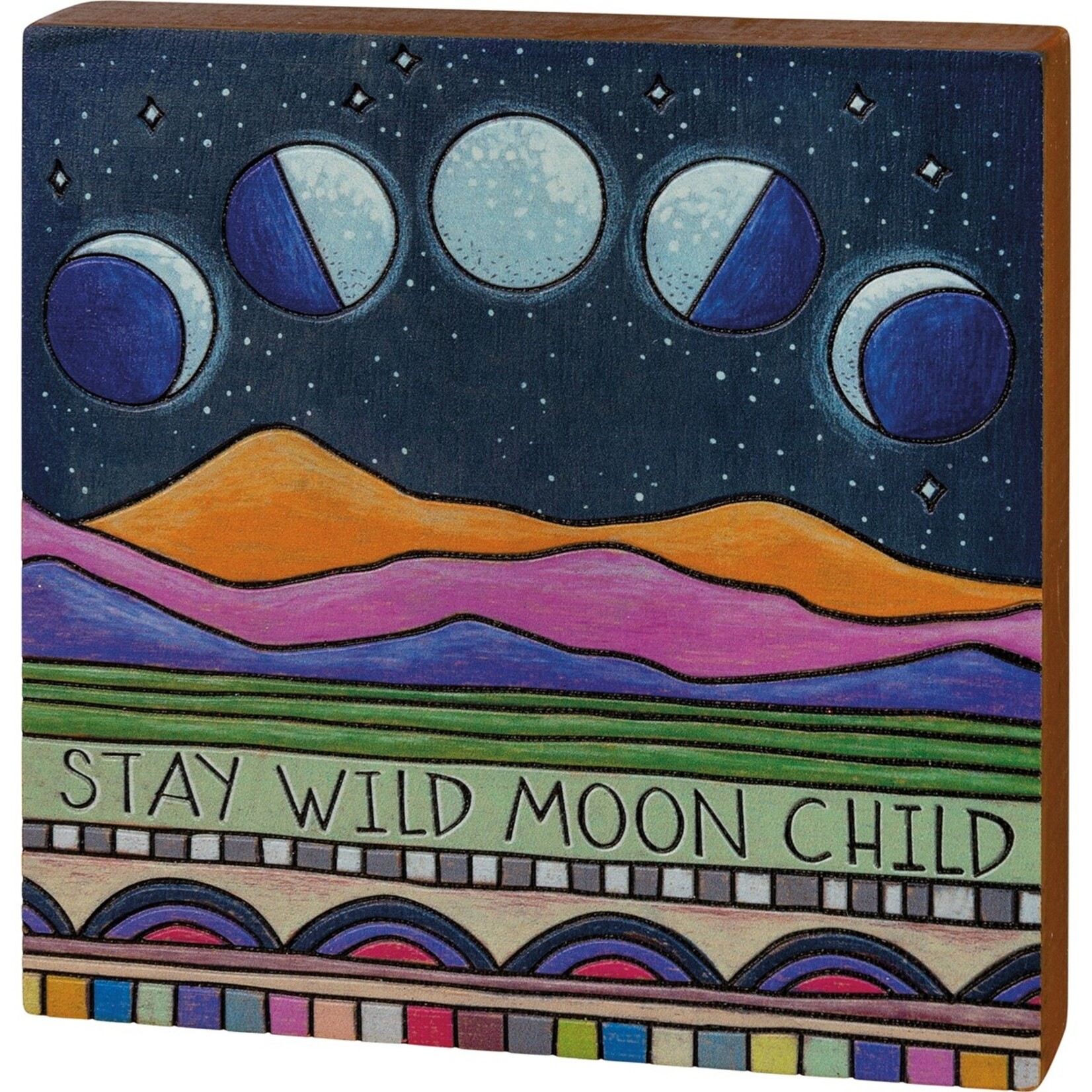 Primitives by Kathy Primitives by Kathy-Stay Wild Moon Child Block Sign