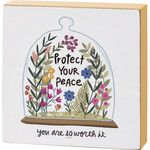 Primitives by Kathy Protect Your Peace Block Sign