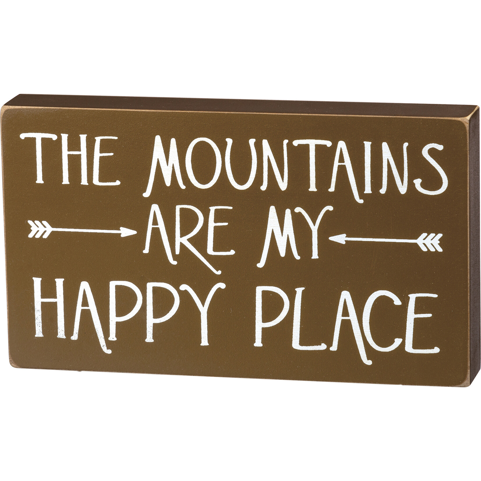 Primitives by Kathy Primitives by Kathy- The Mountains Are My Happy Place Block Sign