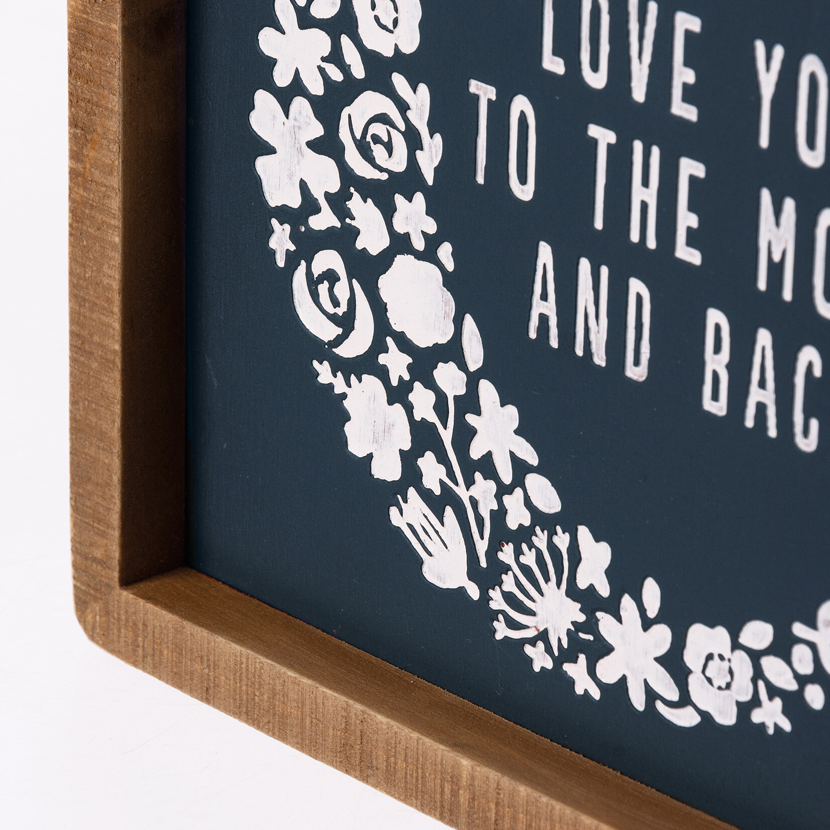 Primitives by Kathy Primitives by Kathy- Moon and Back Floral Inset Sign