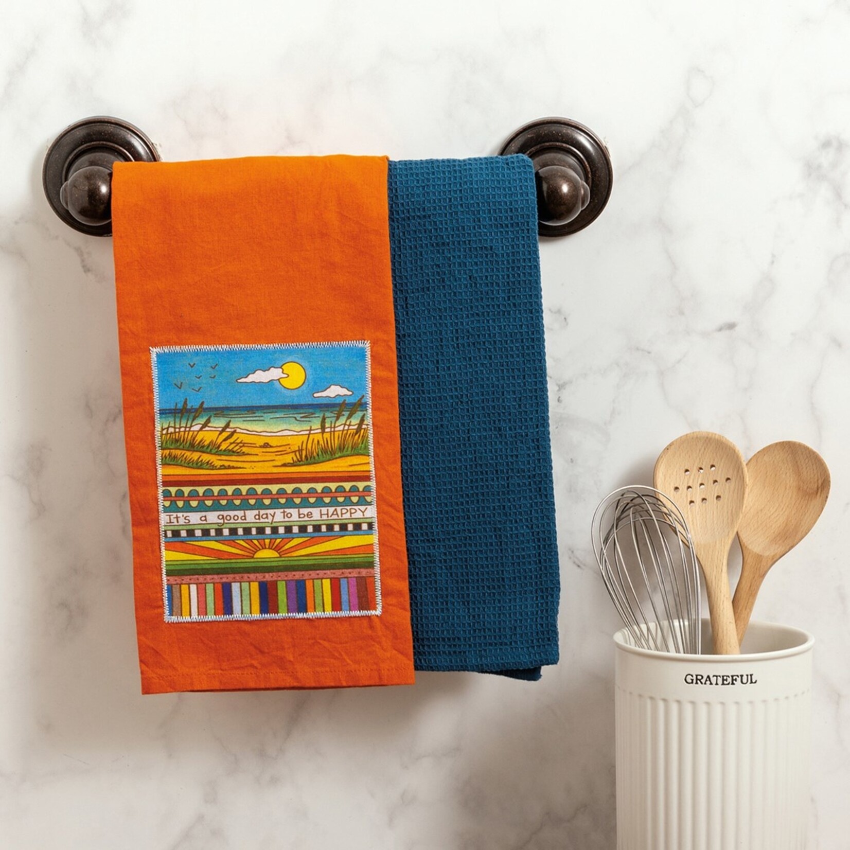 Primitives by Kathy Primitives by Kathy It's A Good Day To Be Happy Kitchen Towel