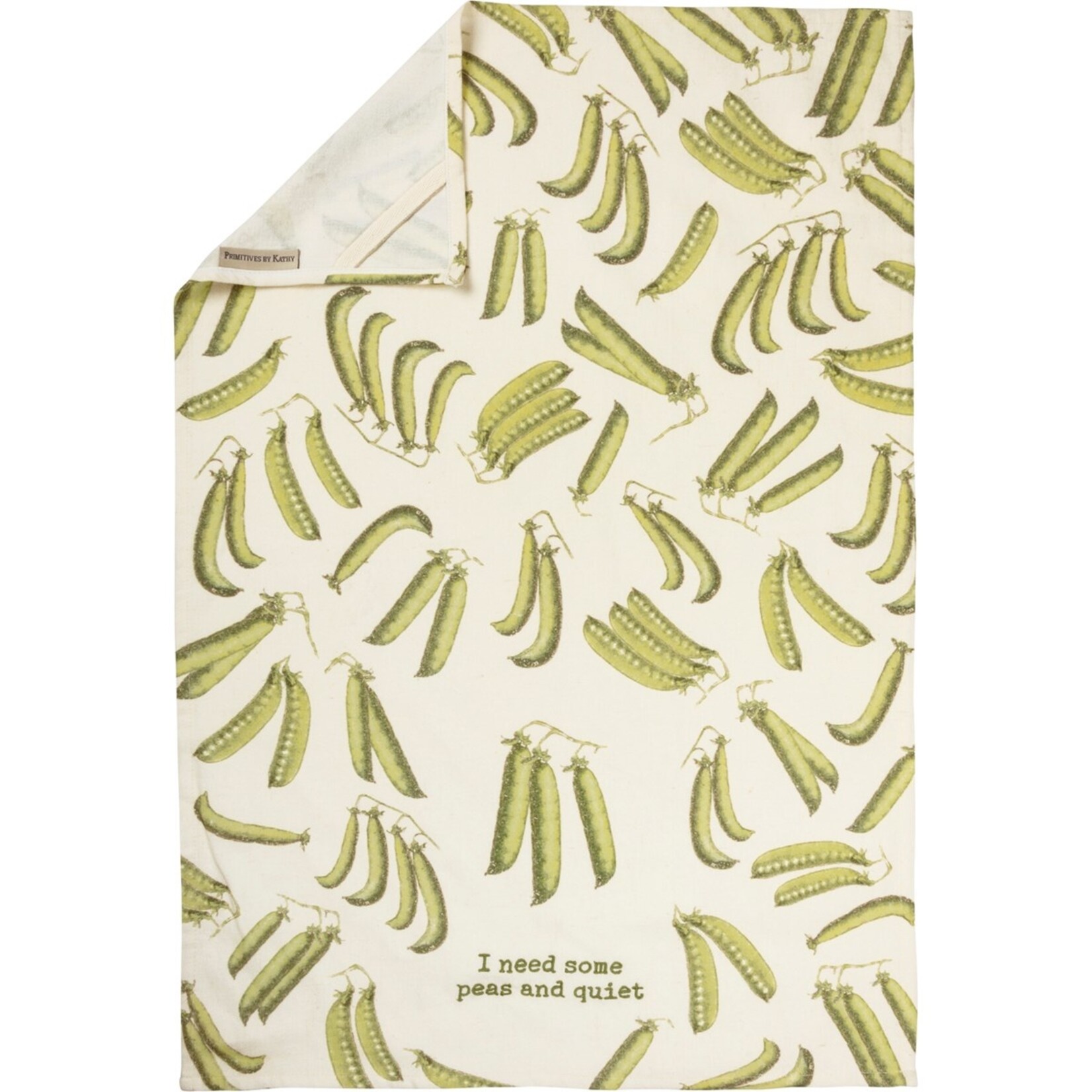 Primitives by Kathy Primitives by Kathy I Need Some Peas And Quiet Kitchen Towel