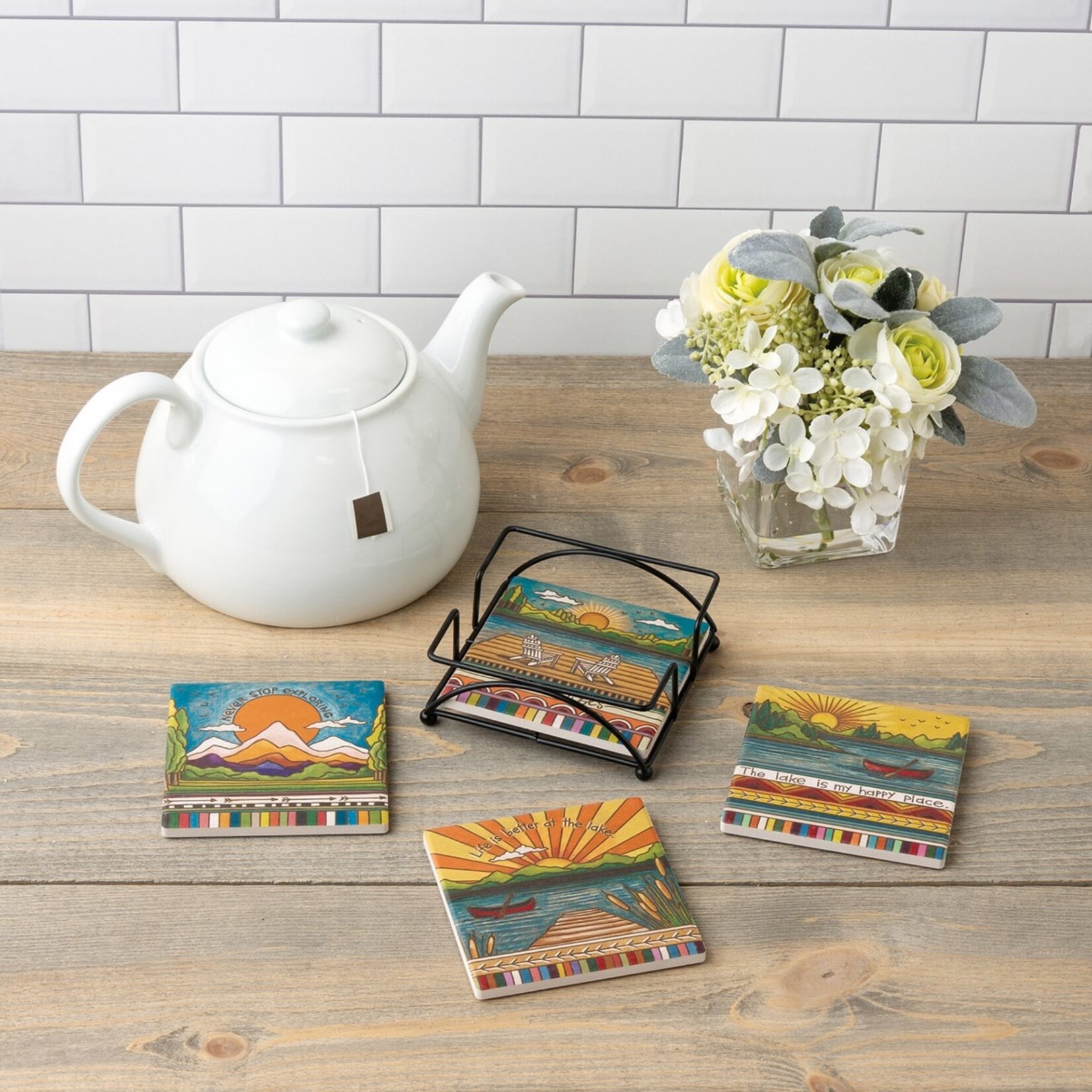 Primitives by Kathy Primitives by Kathy- Happy Place Lake Coaster Set