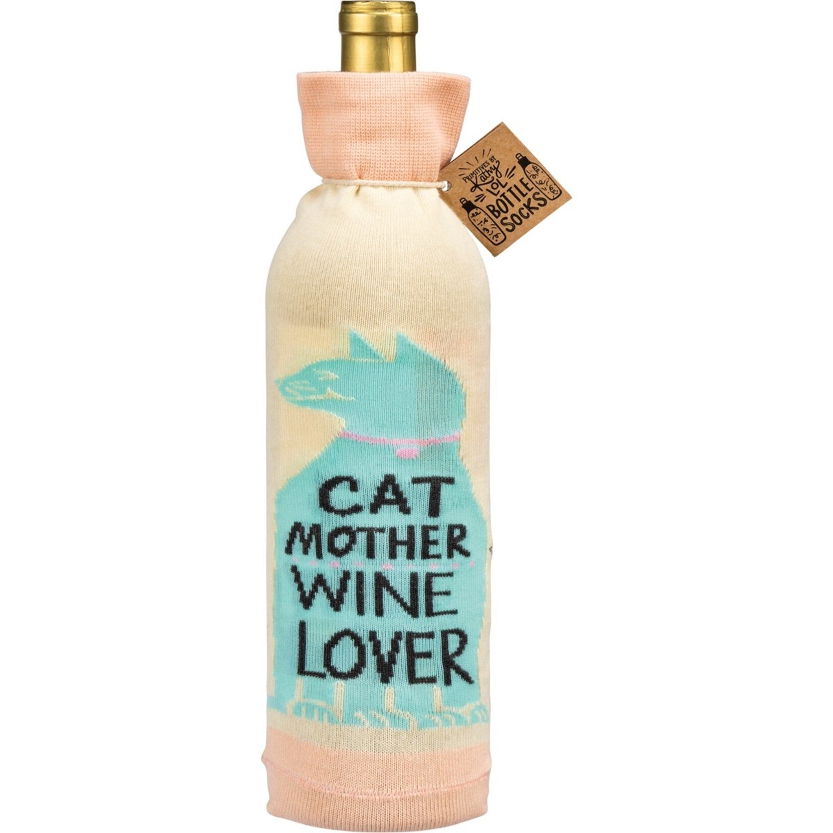 Primitives by Kathy Primitives by Kathy Bottle Sock - Cat Mother Wine Lover