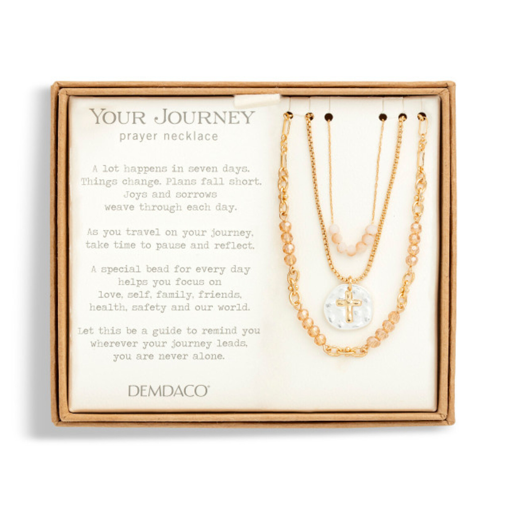 Demdaco Beaded Prayer Necklace - Champagne