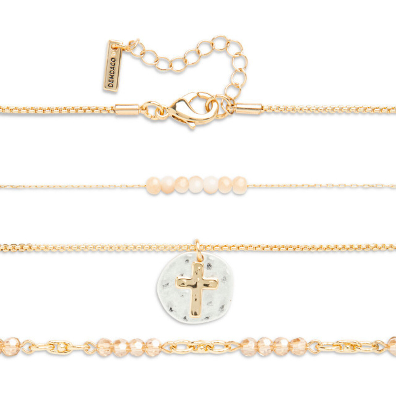 Demdaco Demdaco- Beaded Prayer Necklace - Champagne
