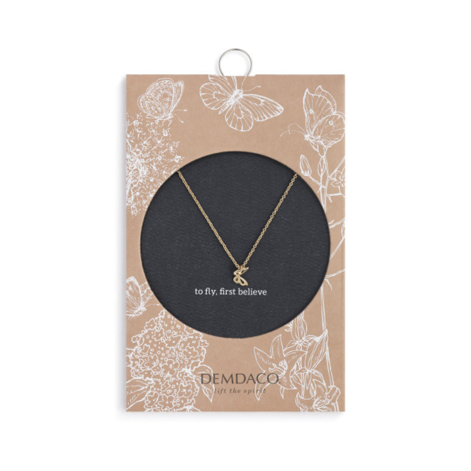 Demdaco Demdaco- Simply Believe Necklace with Gold Butterfly Pendant