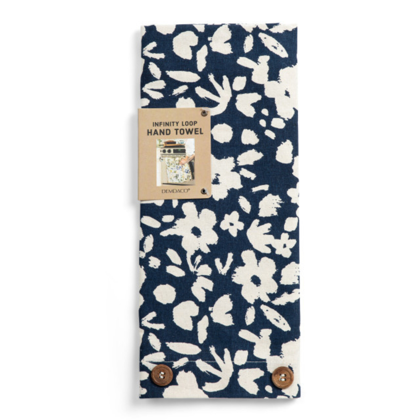 Demdaco Demdaco-Navy Floral Infinity Loop Towel