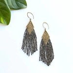 Baizaar Beaded Fringe Earrings Black BBE002