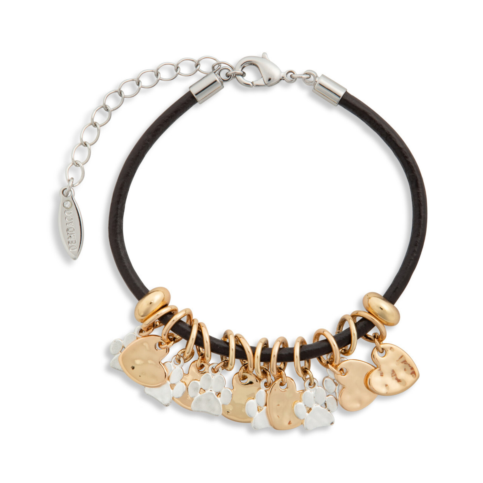 Demdaco Demdaco Charm Bracelet - Paw Print and Heart