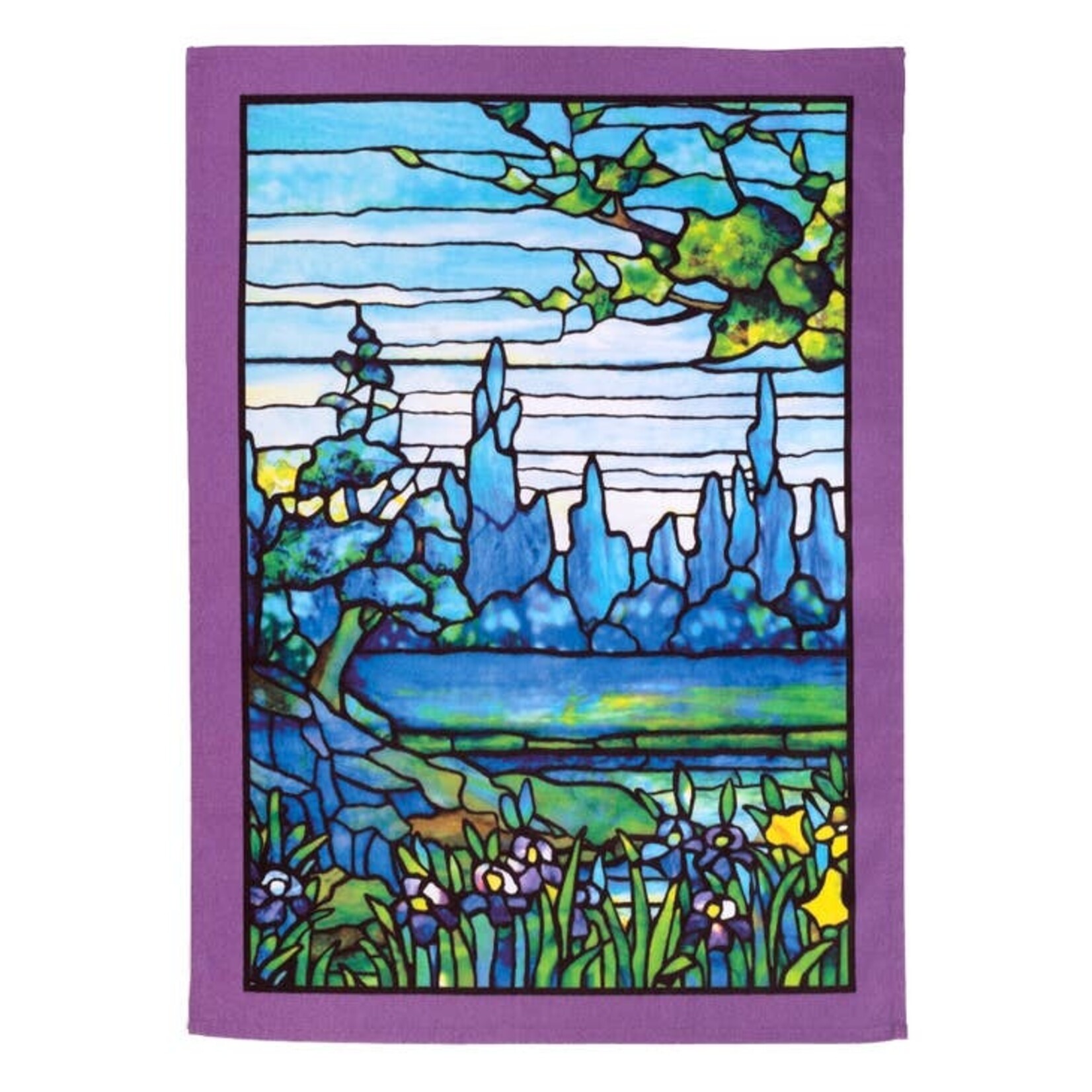 Modgy Louis C. Tiffany Iris Landscape Modgy Tea Towel