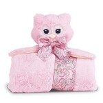 Bearington Bear Cuddle Me Hoots Pink Owl Blanket