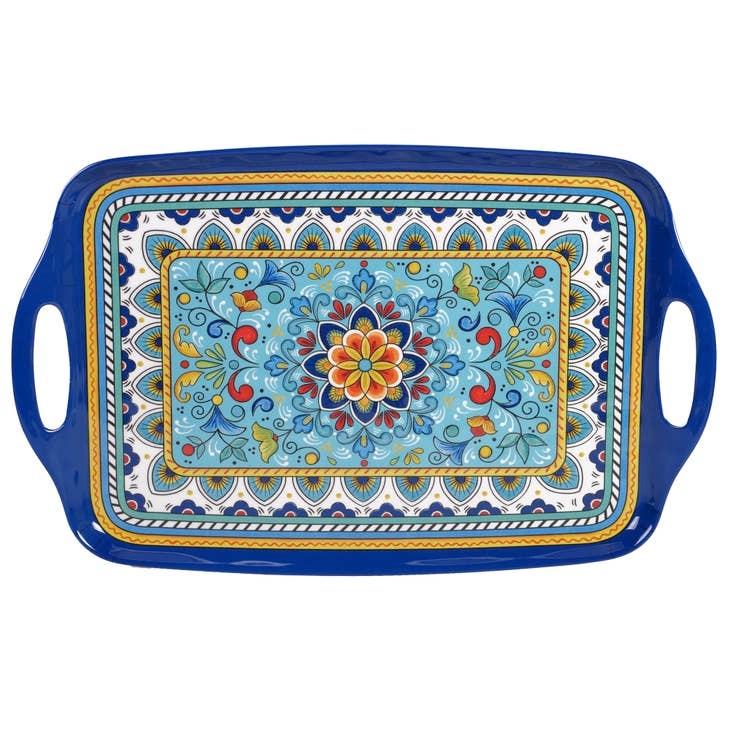 CI portofino rect. tray w/handles