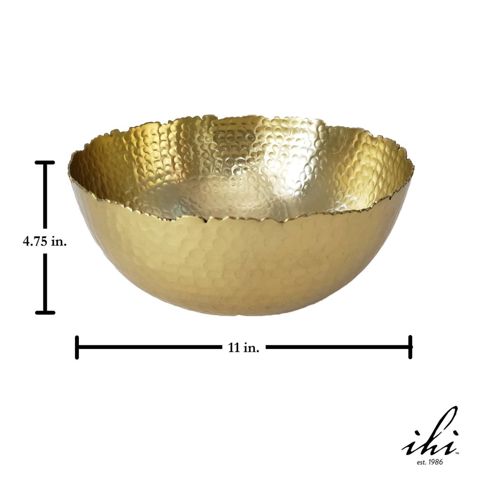 India Handicrafts Indi Handicrafts- Large Gilded Hammered Bowl