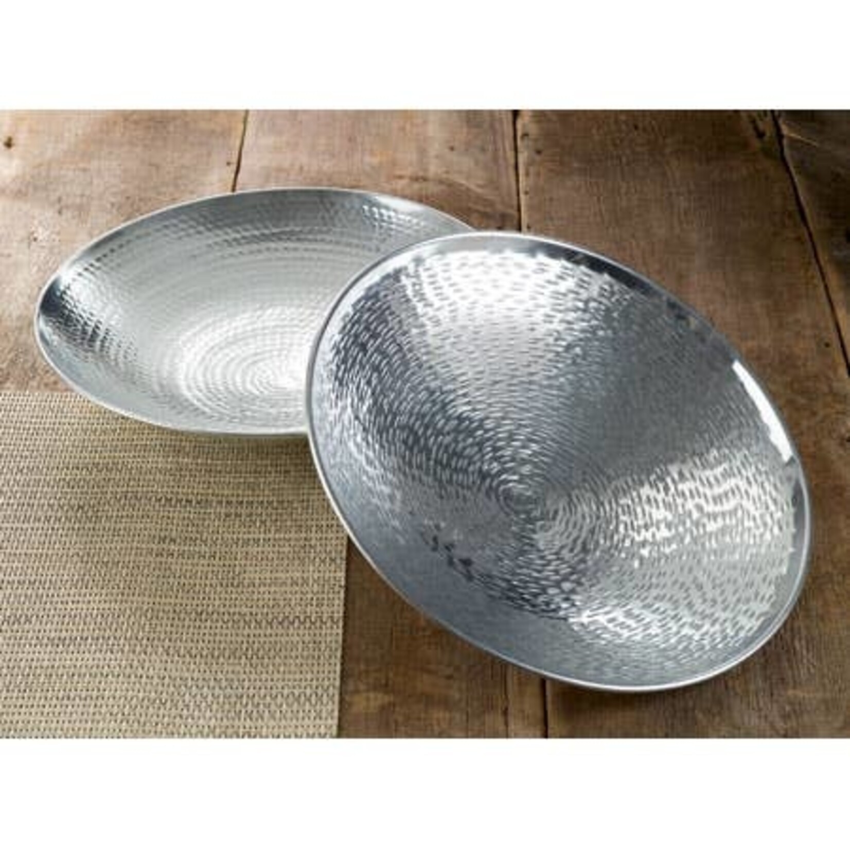 India Handicrafts Certified International- Hammered Silver Bowl