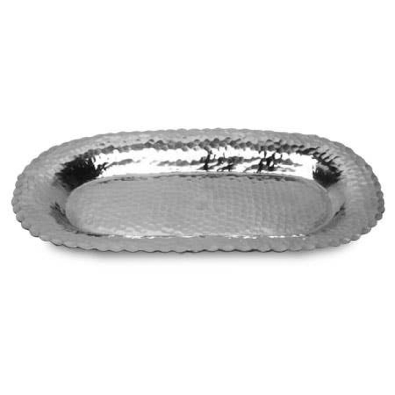 India Handicrafts 16" Hammered Oval Tray