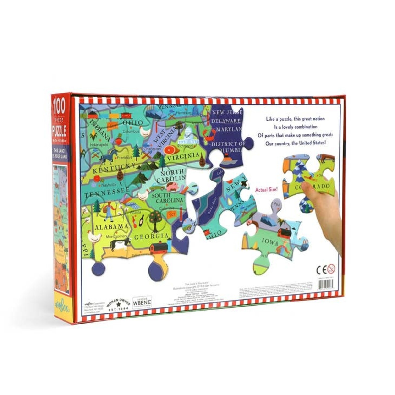 Eeboo Eeboo-This Land is Your Land 100 Piece Puzzle