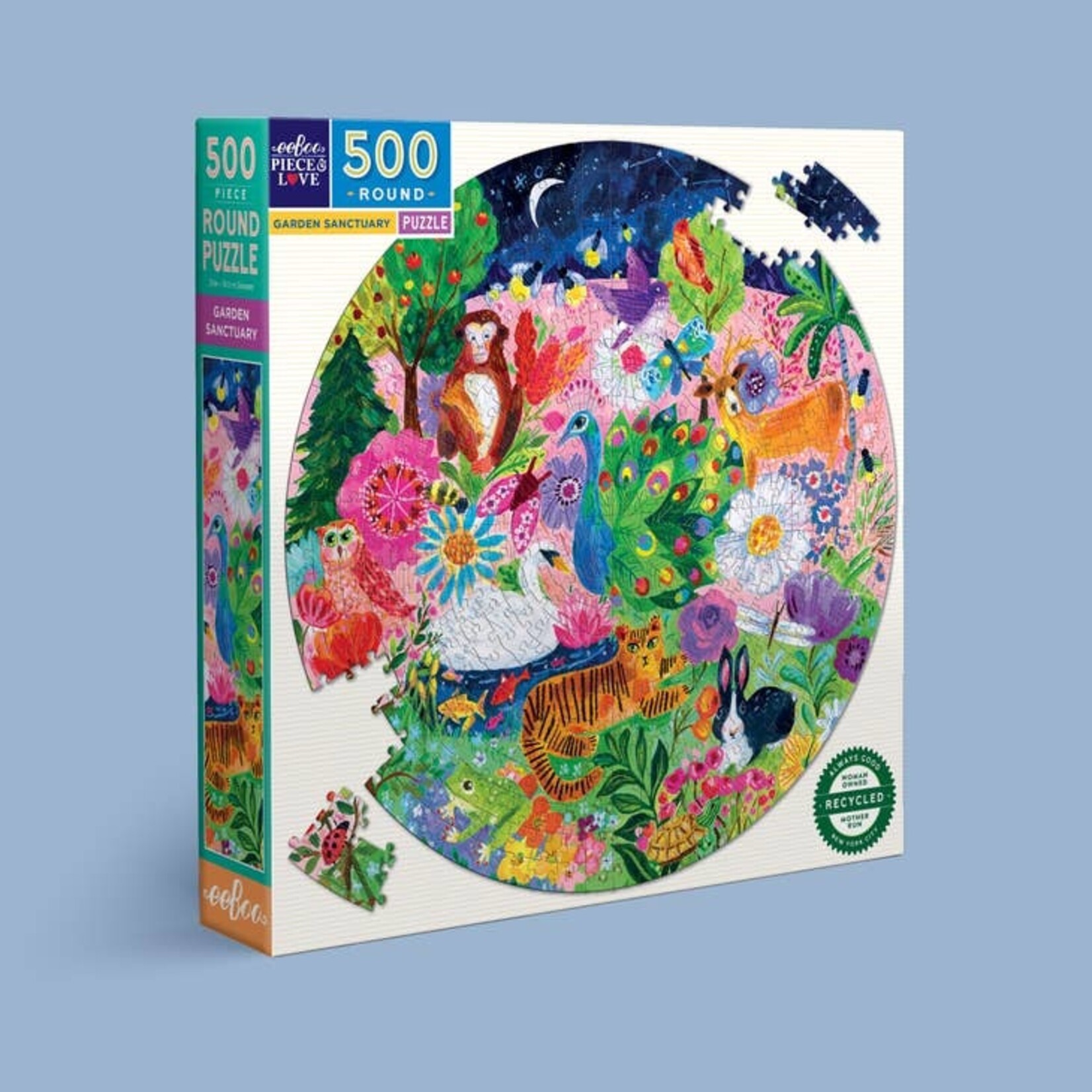 Eeboo Eeboo Garden Sanctuary 500pc Round Adult Jigsaw Puzzle