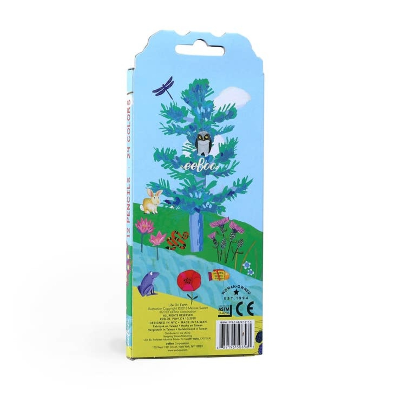 Eeboo Eeboo Life On Earth 12 Double-Sided Pencils