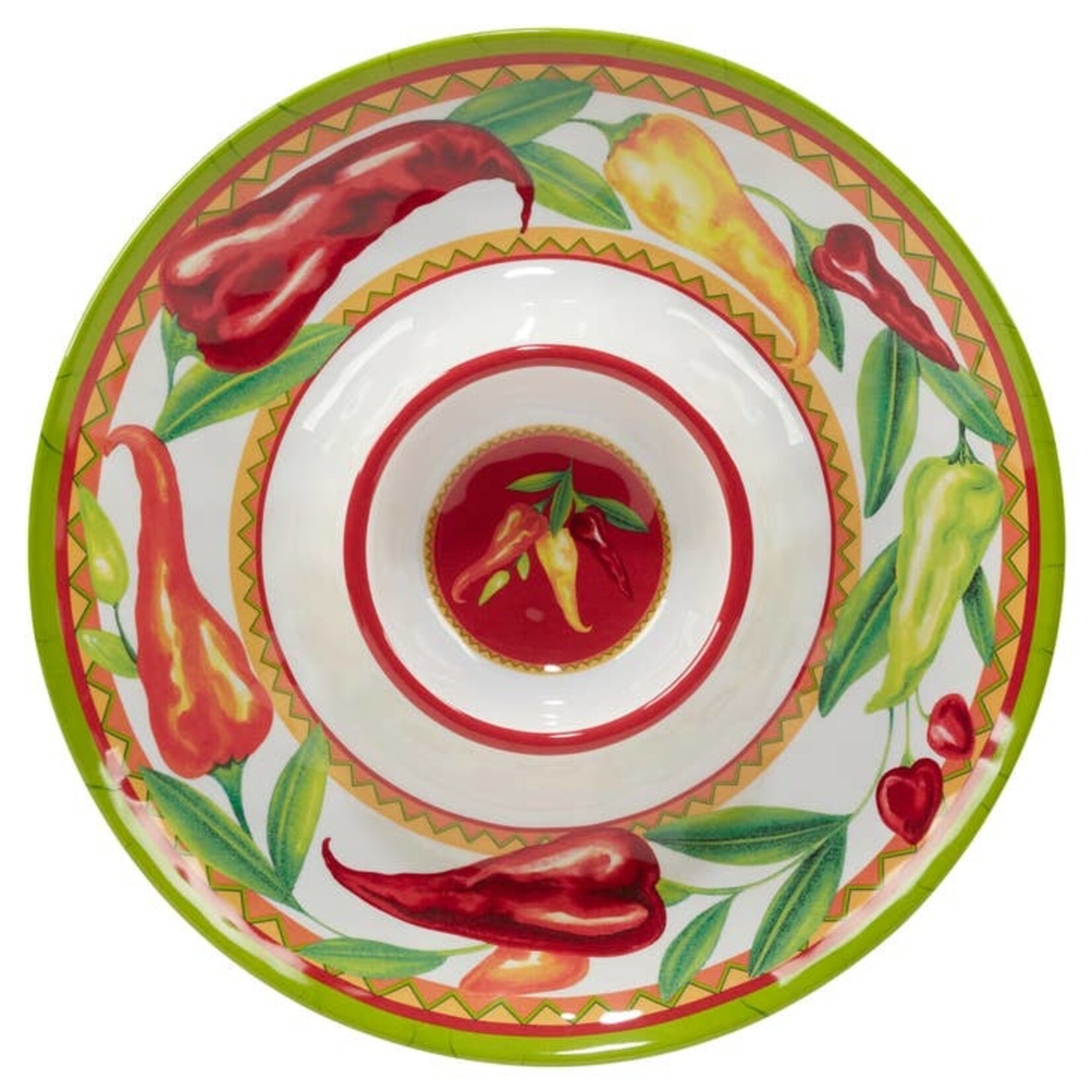 Certified International Certified International-Red Hot Chip & Dip Tray