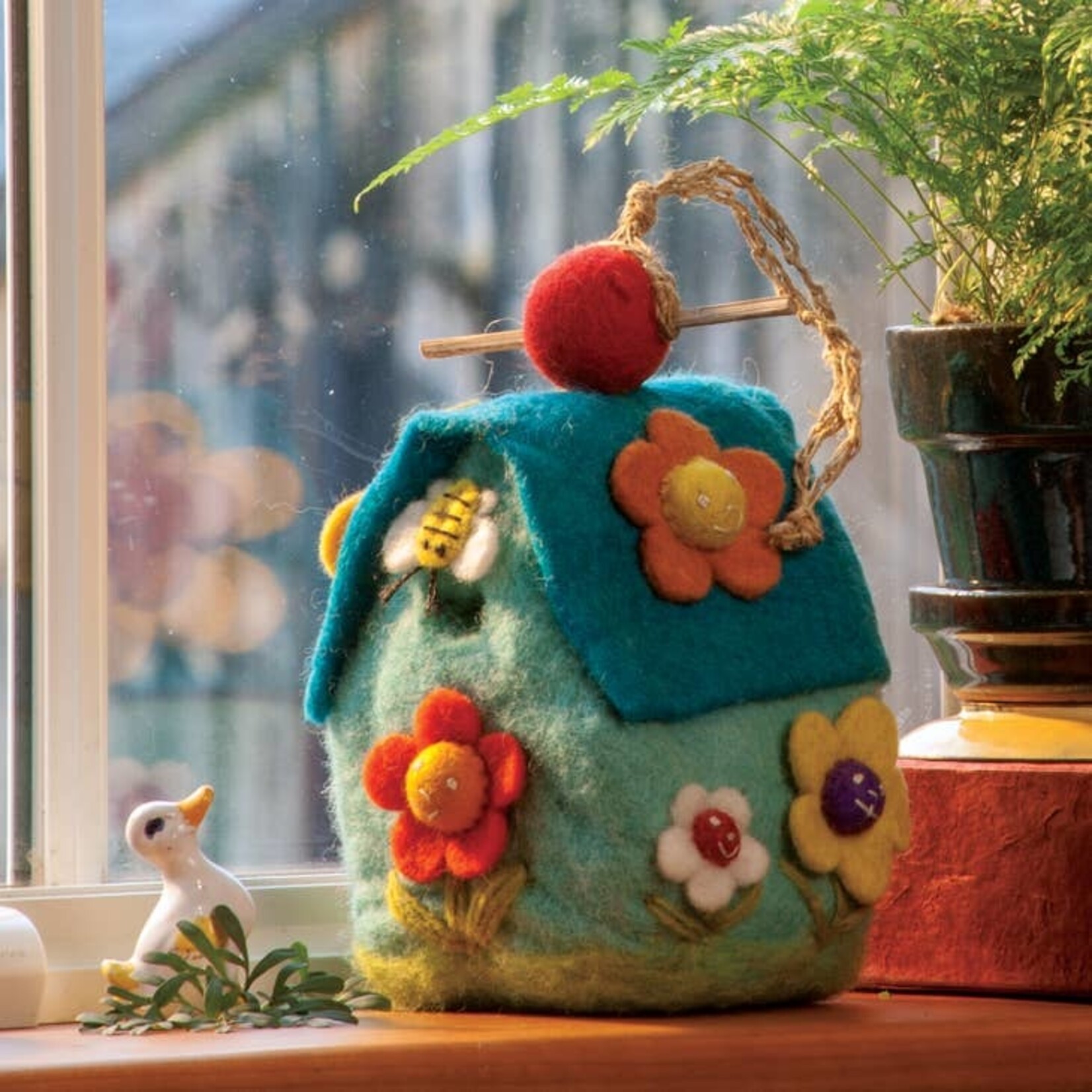 DZI DZI Blue Flower Birdhouse