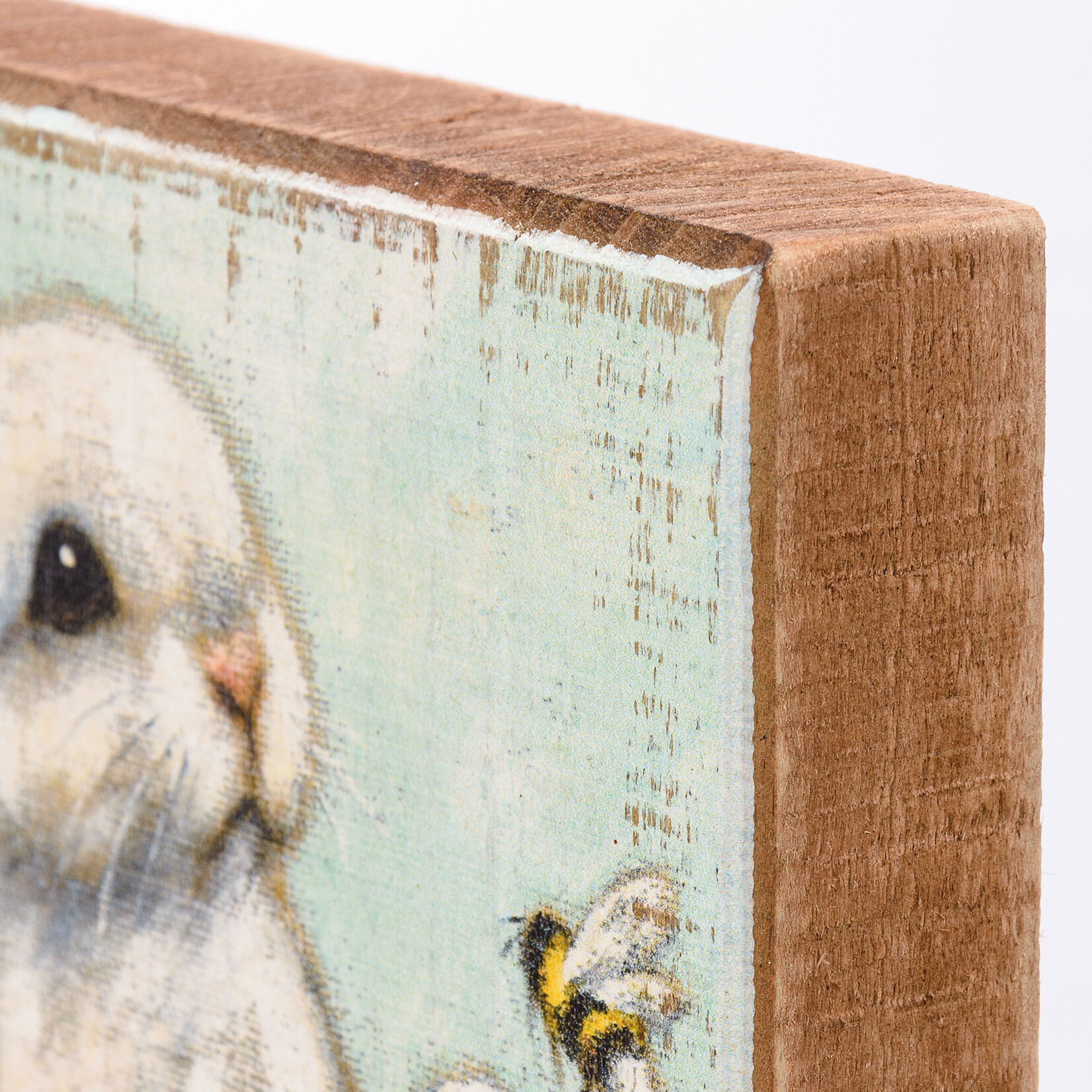 Primitives by Kathy Primitives by Kathy White Bunny Block Sign