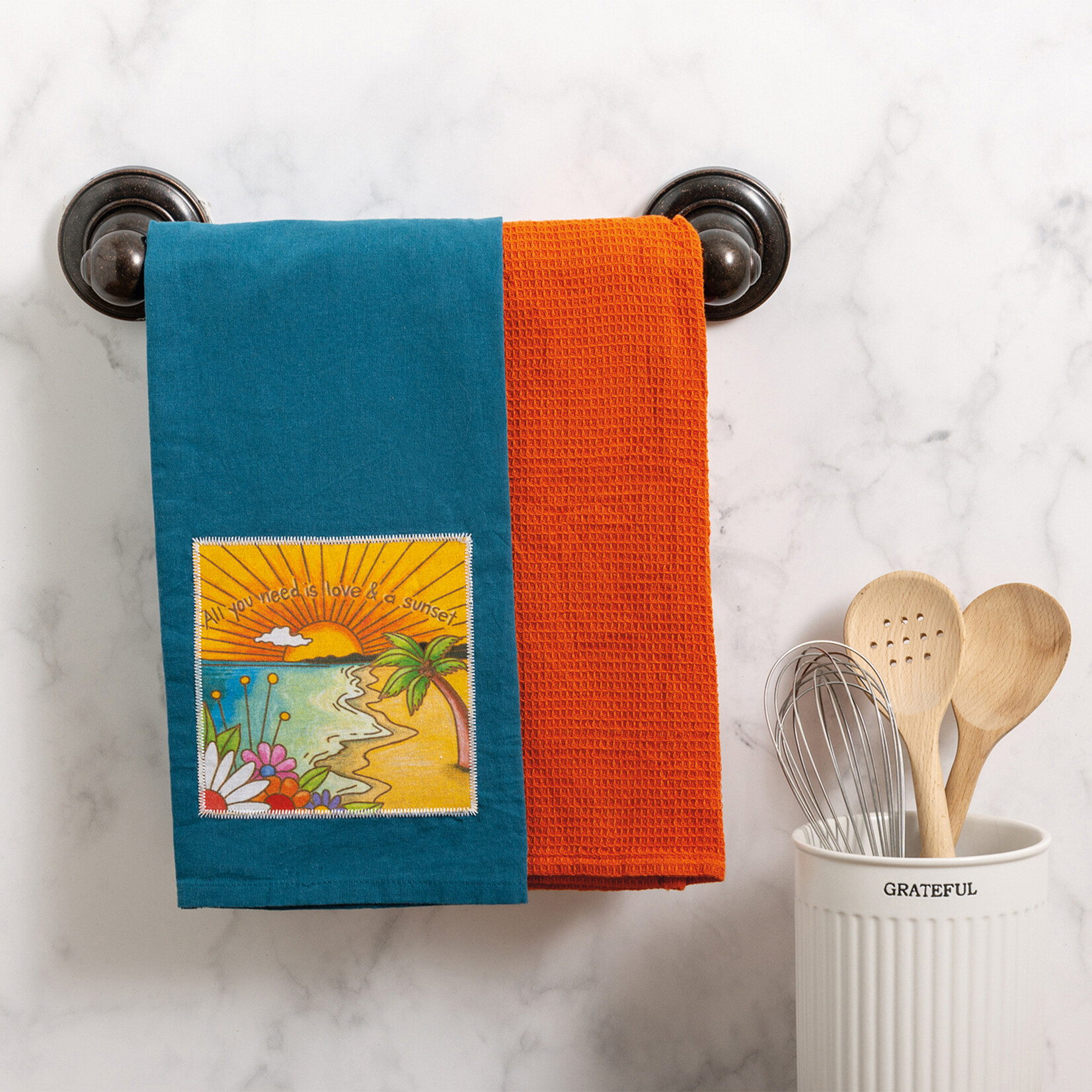 Primitives by Kathy Love and a Sunset Kitchen Towel